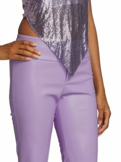 Alice + Olivia Oliva Vegan Leather Boot-Cut Trousers -ALICE + OLIVIA Sales unnamed file 1700