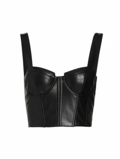 Alice + Olivia Jeanna Vegan Leather Bustier Top