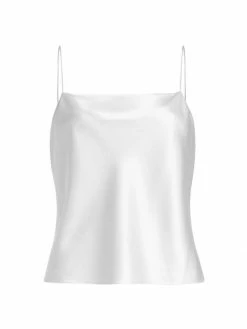 Alice + Olivia Harmon Draped Satin Tank Top Off White 7 Alice + Olivia Harmon Draped Satin Tank Top Off White -ALICE + OLIVIA Sales unnamed file 1751