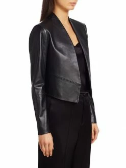 Alice + Olivia Harvey Open Leather Jacket Black 11 Alice + Olivia Harvey Open Leather Jacket Black -ALICE + OLIVIA Sales unnamed file 1775
