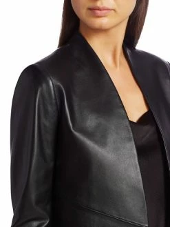 Alice + Olivia Harvey Open Leather Jacket Black 13 Alice + Olivia Harvey Open Leather Jacket Black -ALICE + OLIVIA Sales unnamed file 1777