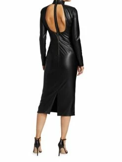 Alice + Olivia Delora Vegan Leather Bodycon Midi Dress -ALICE + OLIVIA Sales unnamed file 1814