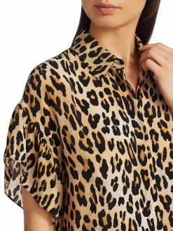 Alice + Olivia Jude Ruffle-Sleeve Leopard Shirtdress 12 Alice + Olivia Jude Ruffle-Sleeve Leopard Shirtdress -ALICE + OLIVIA Sales unnamed file 1821
