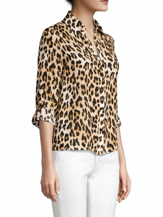 Alice + Olivia Eloise Leopard Print Silk Blouse 4 Alice + Olivia Eloise Leopard Print Silk Blouse - Image 4