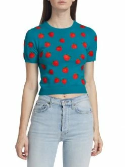 Alice + Olivia Ciara Embroidered Strawberry Cropped Sweater 9 Alice + Olivia Ciara Embroidered Strawberry Cropped Sweater -ALICE + OLIVIA Sales unnamed file 183