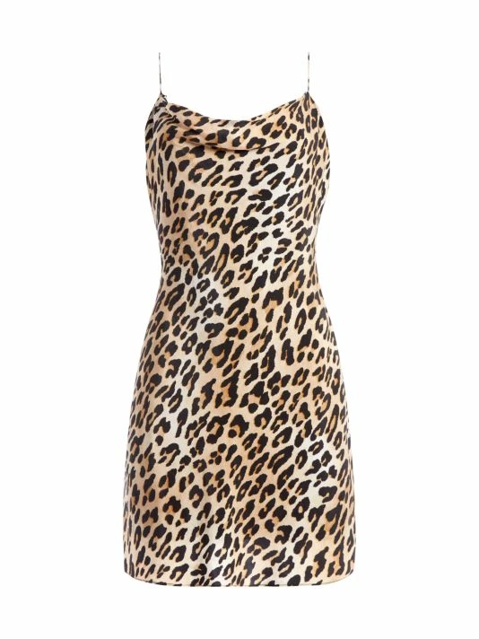 Alice + Olivia Harmony Leopard Draped Slip Mini Dress 1 Alice + Olivia Harmony Leopard Draped Slip Mini Dress