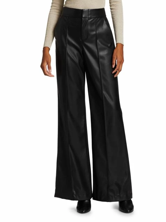 Alice + Olivia Dylan Vegan Leather Wide-Leg Pants 3 Alice + Olivia Dylan Vegan Leather Wide-Leg Pants - Image 3