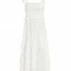 Alice + Olivia Jocelyn Eyelet Cotton Midi-Dress