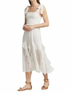 Alice + Olivia Jocelyn Eyelet Cotton Midi-Dress -ALICE + OLIVIA Sales unnamed file 1973