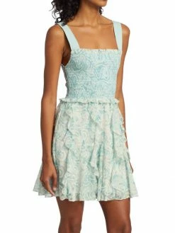 Alice + Olivia Jocelyn Floral Smocked Cotton Ruffle Minidress -ALICE + OLIVIA Sales unnamed file 2008