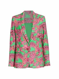 Alice + Olivia Macey Paisley Stretch Blazer