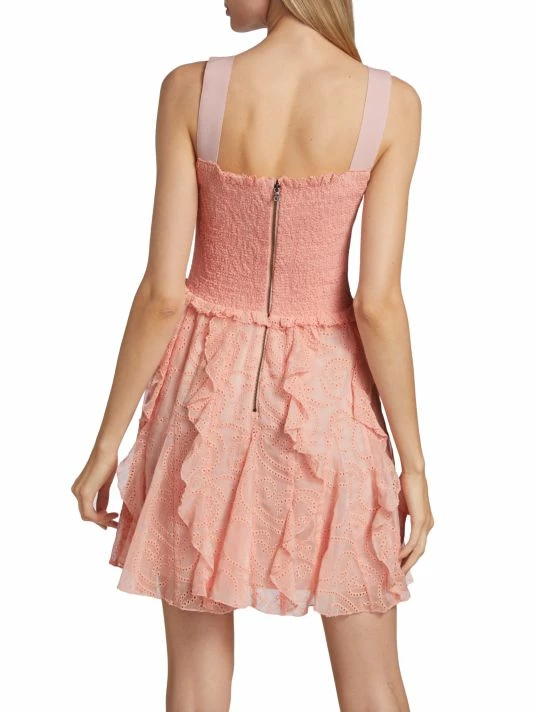 Alice + Olivia Jocelyn Eyelet Ruffle Minidress 5 Alice + Olivia Jocelyn Eyelet Ruffle Minidress - Image 5