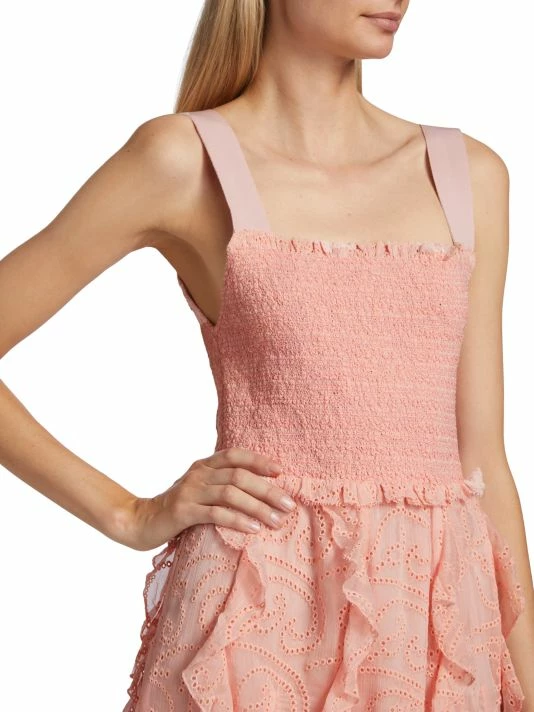 Alice + Olivia Jocelyn Eyelet Ruffle Minidress 6 Alice + Olivia Jocelyn Eyelet Ruffle Minidress - Image 6