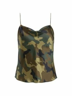 Alice + Olivia Harmon Camo Drapey Slip Tank Top