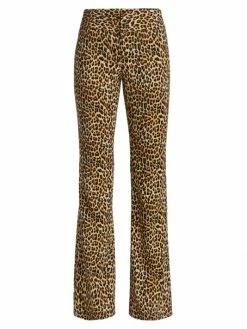 Alice + Olivia Olivia Leopard Low-Rise Stretch Bootcut Pants