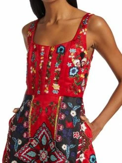 Alice + Olivia Pam Embroidered Satin Maxi Dress -ALICE + OLIVIA Sales unnamed file 2107