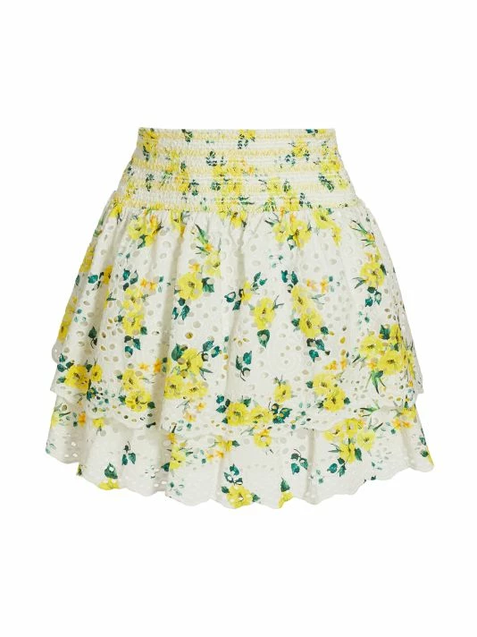 Alice + Olivia Bethie Smocked Tiered Ruffle Miniskirt 1 Alice + Olivia Bethie Smocked Tiered Ruffle Miniskirt