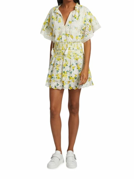 Alice + Olivia Bethie Smocked Tiered Ruffle Miniskirt 2 Alice + Olivia Bethie Smocked Tiered Ruffle Miniskirt - Image 2