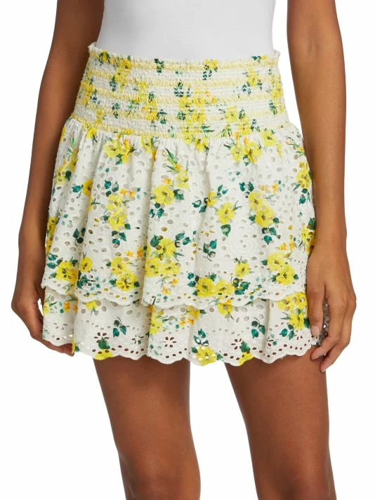 Alice + Olivia Bethie Smocked Tiered Ruffle Miniskirt 3 Alice + Olivia Bethie Smocked Tiered Ruffle Miniskirt - Image 3