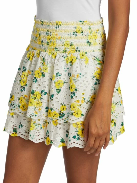 Alice + Olivia Bethie Smocked Tiered Ruffle Miniskirt 4 Alice + Olivia Bethie Smocked Tiered Ruffle Miniskirt - Image 4