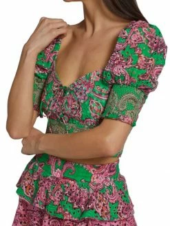 Alice + Olivia Crawford Smocked Paisley Top -ALICE + OLIVIA Sales unnamed file 2146