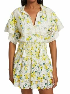 Alice + Olivia Tabitha Eyelet Flutter-Sleeve Blouse -ALICE + OLIVIA Sales unnamed file 2210