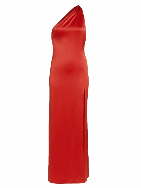 Alice + Olivia Paulette Satin One-Shoulder Gown 1 Alice + Olivia Paulette Satin One-Shoulder Gown