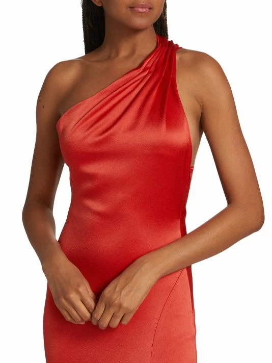 Alice + Olivia Paulette Satin One-Shoulder Gown 6 Alice + Olivia Paulette Satin One-Shoulder Gown - Image 6