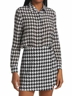 Alice + Olivia Willa Houndstooth Print Blouse 9 Alice + Olivia Willa Houndstooth Print Blouse -ALICE + OLIVIA Sales unnamed file 2237