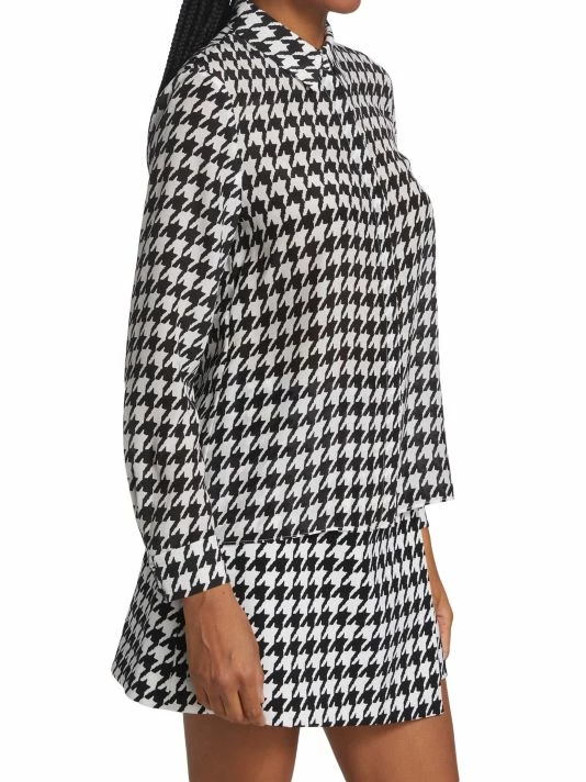 Alice + Olivia Willa Houndstooth Print Blouse 4 Alice + Olivia Willa Houndstooth Print Blouse - Image 4