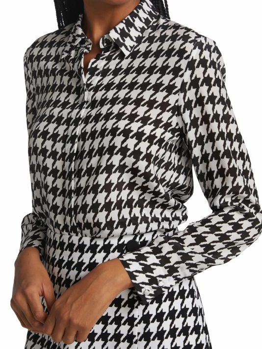 Alice + Olivia Willa Houndstooth Print Blouse 6 Alice + Olivia Willa Houndstooth Print Blouse - Image 6