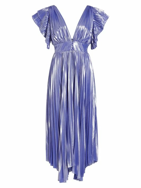 Alice + Olivia Niesha Glossy Pleated Midi Dress 1 Alice + Olivia Niesha Glossy Pleated Midi Dress