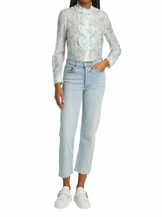 Alice + Olivia Kurt Heart Pintuck Button-Front Blouse 2 Alice + Olivia Kurt Heart Pintuck Button-Front Blouse - Image 2