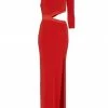 Alice + Olivia Michele One-Shoulder Cut Out Gown