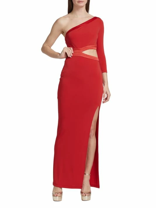 Alice + Olivia Michele One-Shoulder Cut Out Gown 2 Alice + Olivia Michele One-Shoulder Cut Out Gown - Image 2