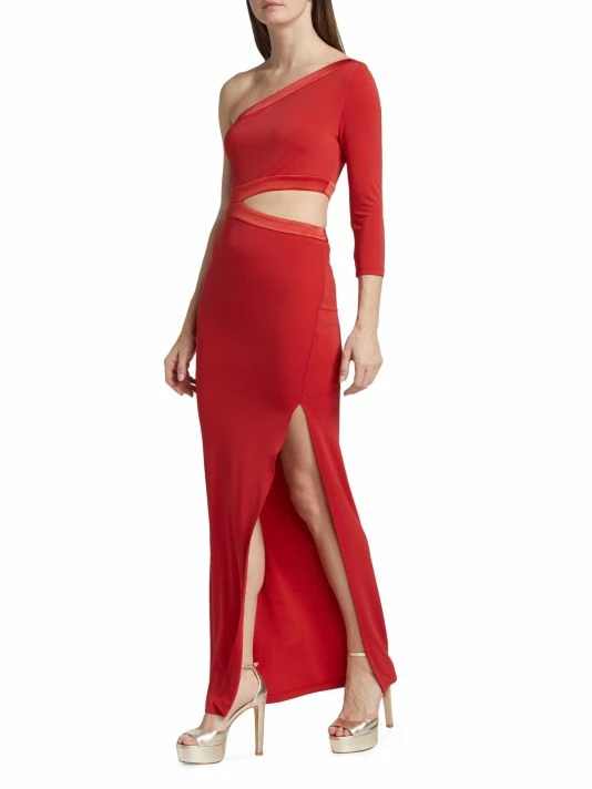 Alice + Olivia Michele One-Shoulder Cut Out Gown 4 Alice + Olivia Michele One-Shoulder Cut Out Gown - Image 4
