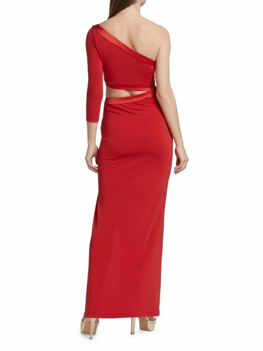 Alice + Olivia Michele One-Shoulder Cut Out Gown 5 Alice + Olivia Michele One-Shoulder Cut Out Gown - Image 5
