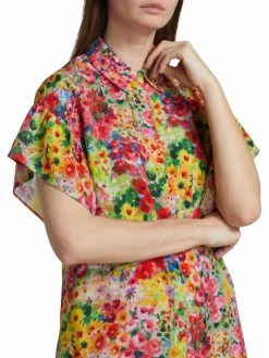 Alice + Olivia Jude Floral Button-Front Shirtdress -ALICE + OLIVIA Sales unnamed file 2335