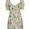 Alice + Olivia Kristie Floral Puff-Sleeve Minidress