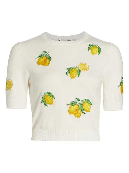 Alice + Olivia Ciara Lemon Cropped Sweater 1 Alice + Olivia Ciara Lemon Cropped Sweater