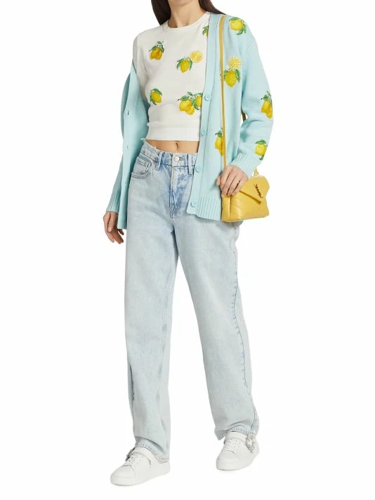 Alice + Olivia Ciara Lemon Cropped Sweater 2 Alice + Olivia Ciara Lemon Cropped Sweater - Image 2