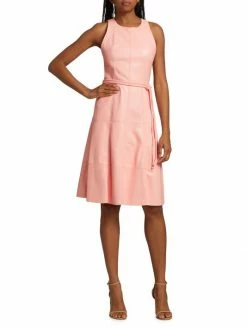 Alice + Olivia Leandra Braided Belt Vegan Leather Midi Dress -ALICE + OLIVIA Sales unnamed file 2367