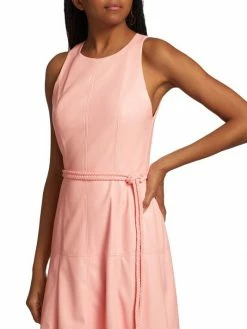 Alice + Olivia Leandra Braided Belt Vegan Leather Midi Dress -ALICE + OLIVIA Sales unnamed file 2370