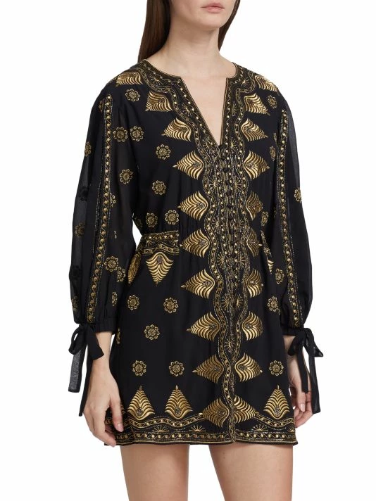 Alice + Olivia Zia Embroidered Minidress 4 Alice + Olivia Zia Embroidered Minidress - Image 4