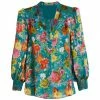 Alice + Olivia Sheila Floral Satin Blouse
