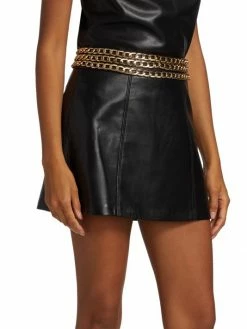 Alice + Olivia Rizo Faux Leather Chain Miniskirt -ALICE + OLIVIA Sales unnamed file 2455