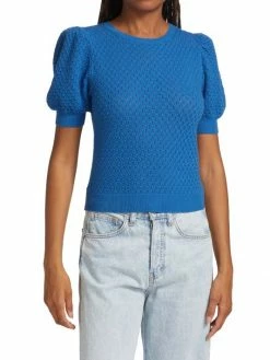 Alice + Olivia Risa Puff-Sleeve Textured Sweater -ALICE + OLIVIA Sales unnamed file 2478