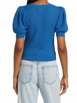 Alice + Olivia Risa Puff-Sleeve Textured Sweater -ALICE + OLIVIA Sales unnamed file 2480