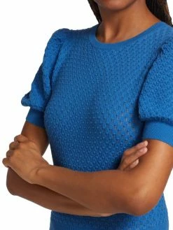 Alice + Olivia Risa Puff-Sleeve Textured Sweater -ALICE + OLIVIA Sales unnamed file 2481