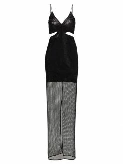 Alice + Olivia Havana Sequin-Embroidered Cut Out Maxi Dress